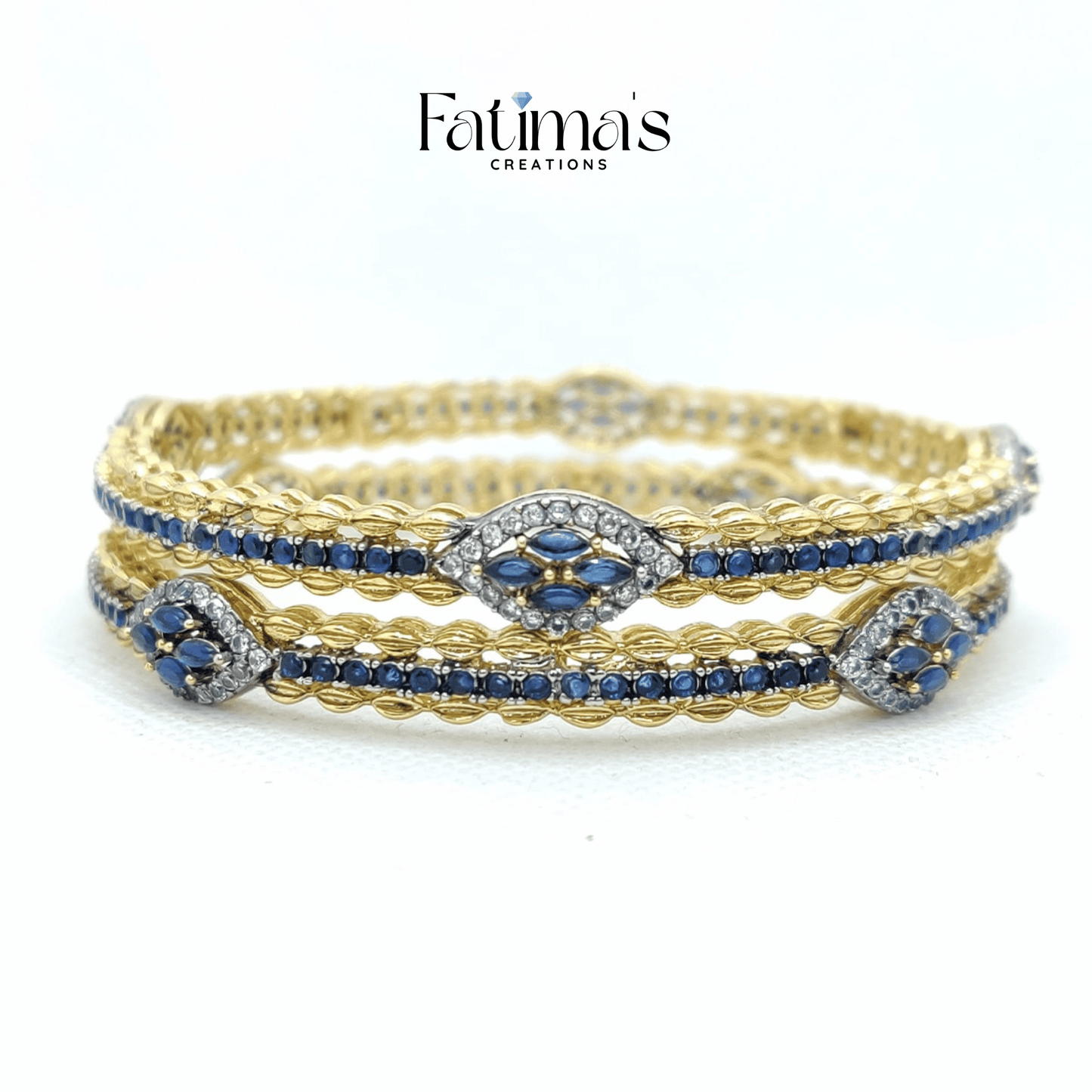 Oxidized Charm Bangles – A Symphony of Blue Elegance