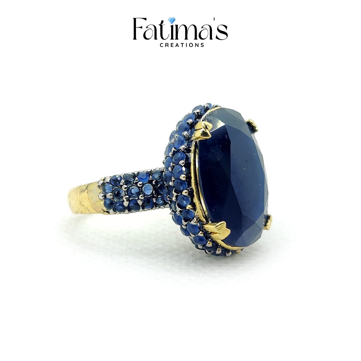 Royal Glimmer Ring β Statement Cocktail Ring with Oversized Crystal Gemstone | Handmade Fashion Jewelry