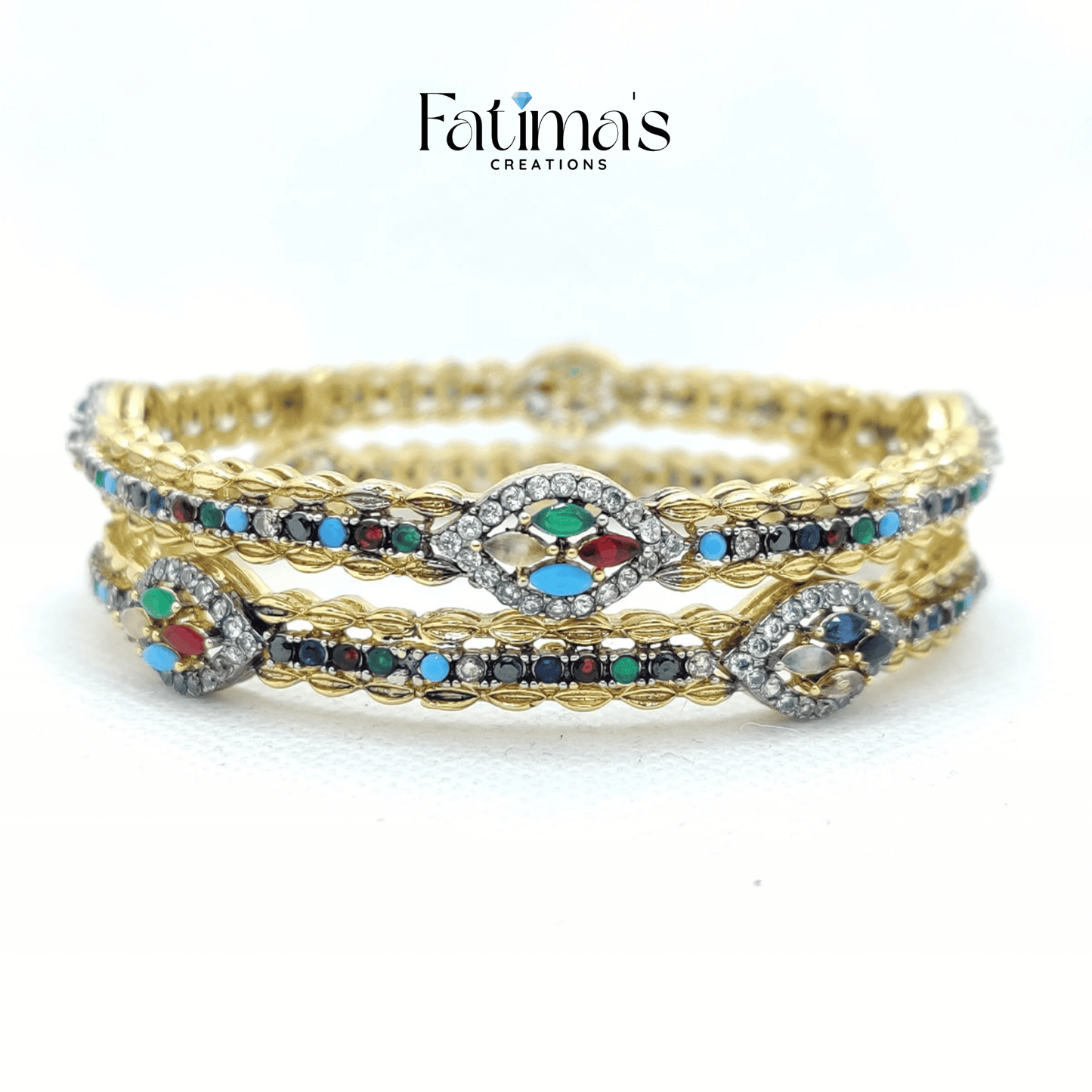 Oxidized Charm Bangles – A Symphony of Blue Elegance