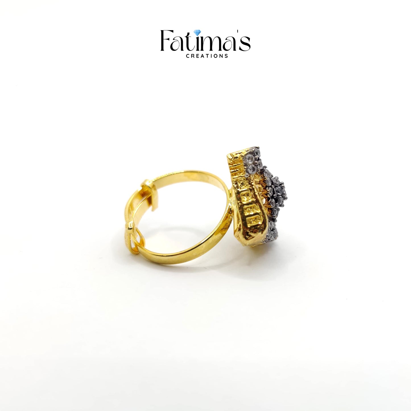 Royal Elegance Ring – Handcrafted Statement Ring with Classic Zirqon Cluster | Ethnic Cocktail Jewelry