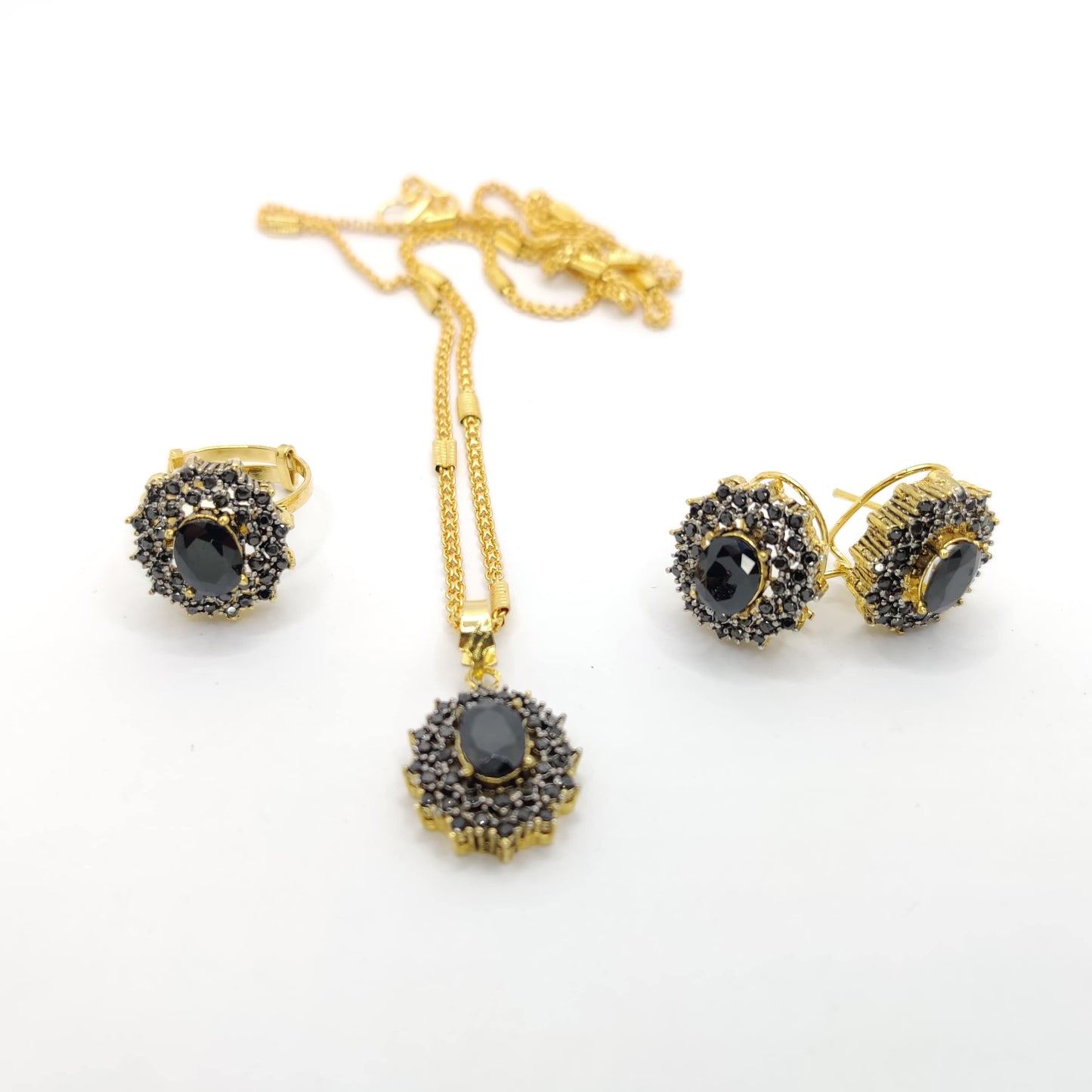 Elegance Combo Set β 3-Piece Handmade Jewelry Set with Ring, Earrings & Locket for Women