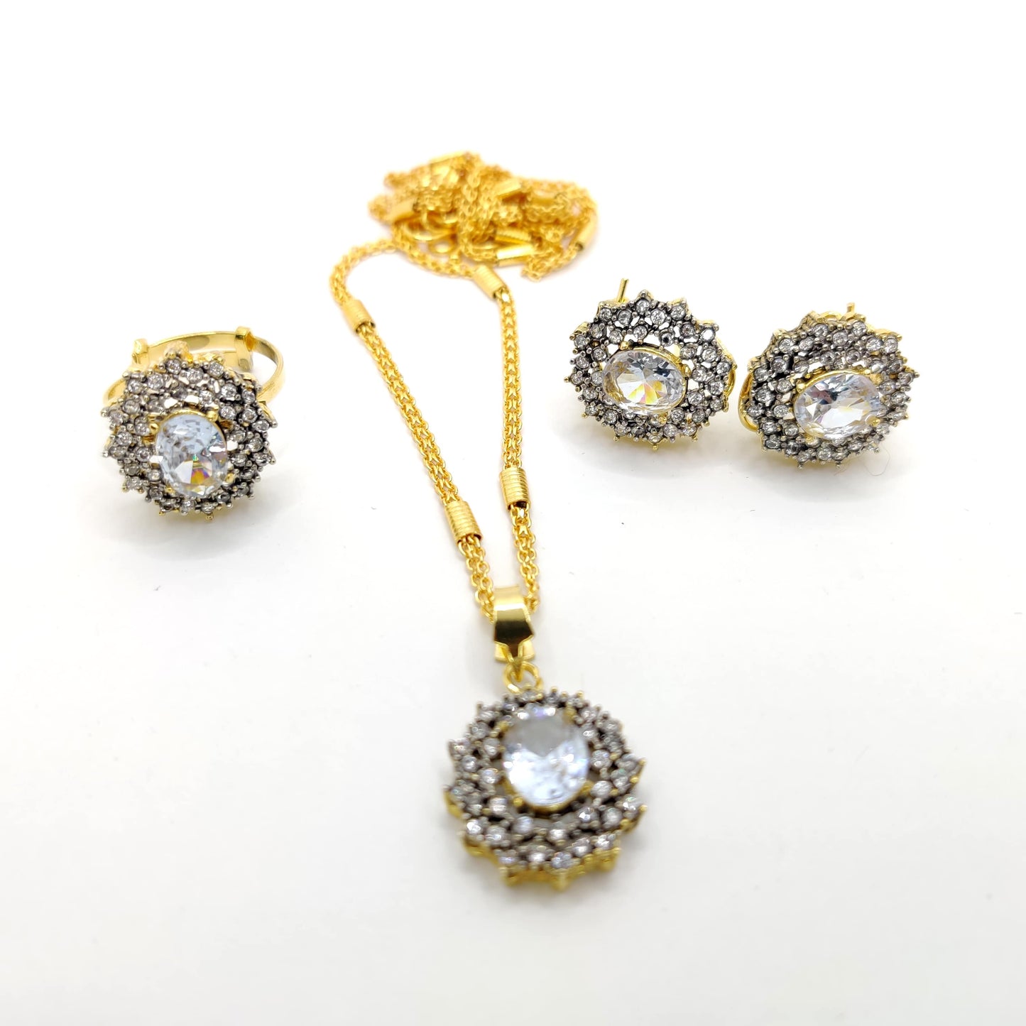 Elegance Combo Set β 3-Piece Handmade Jewelry Set with Ring, Earrings & Locket for Women