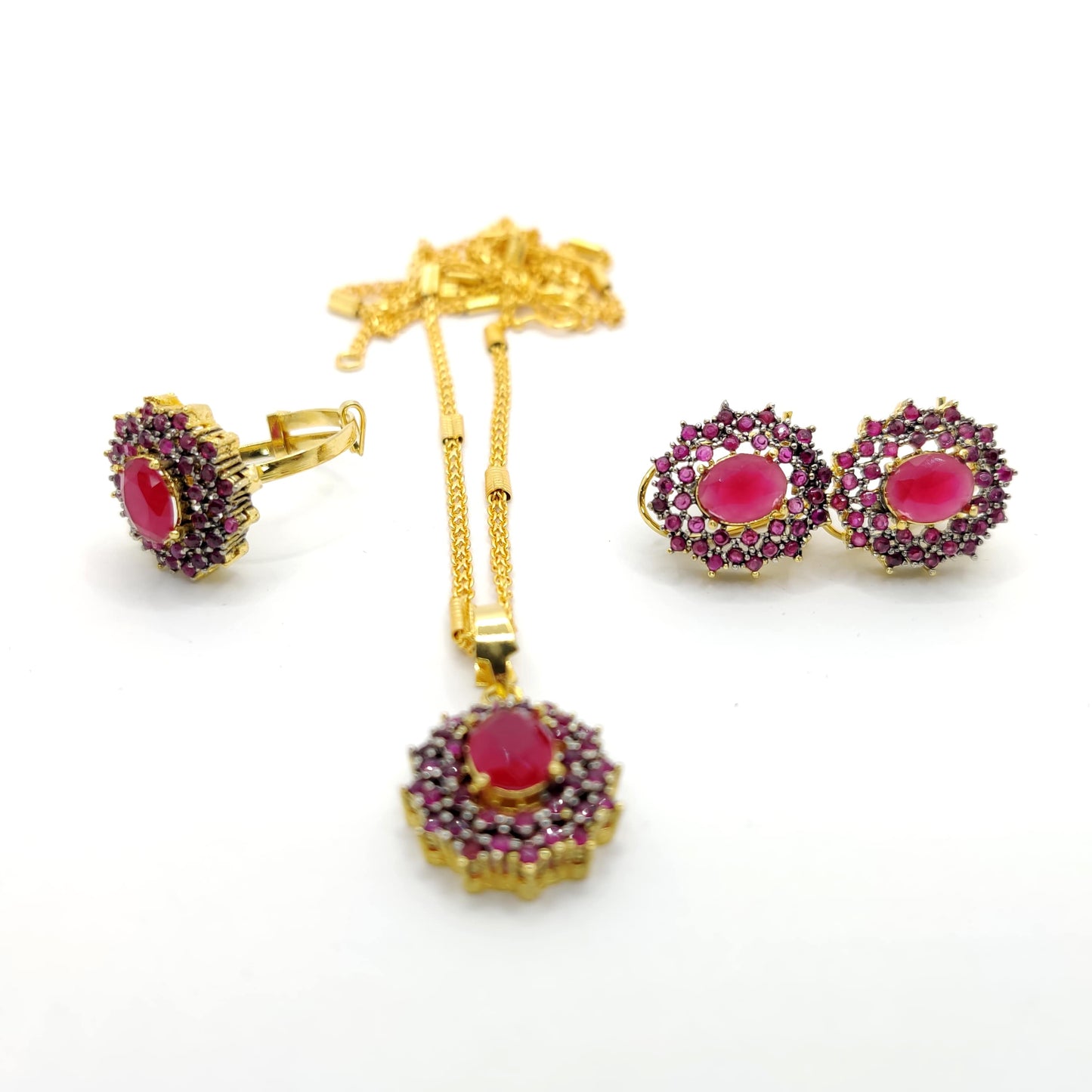 Elegance Combo Set β 3-Piece Handmade Jewelry Set with Ring, Earrings & Locket for Women