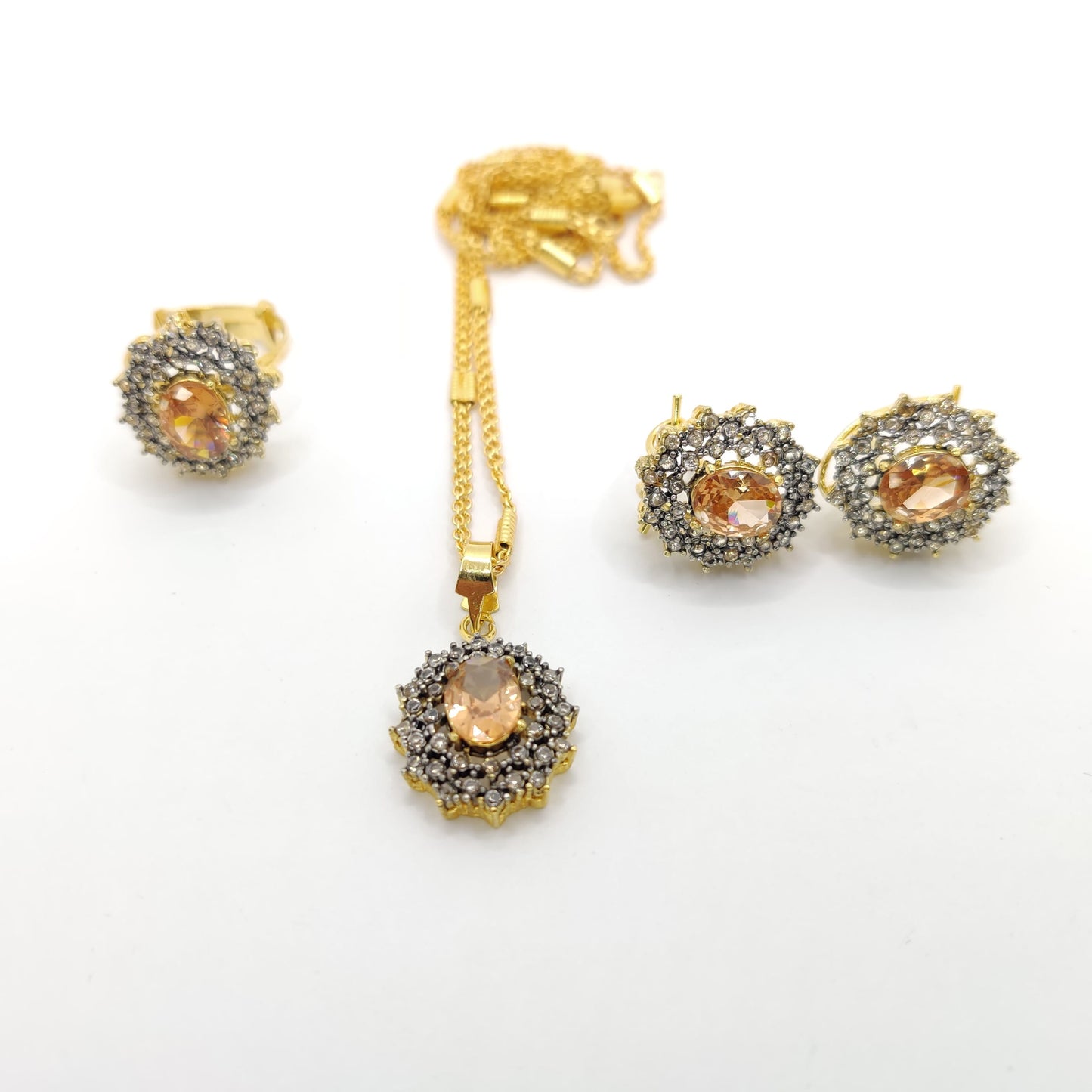 Elegance Combo Set β 3-Piece Handmade Jewelry Set with Ring, Earrings & Locket for Women