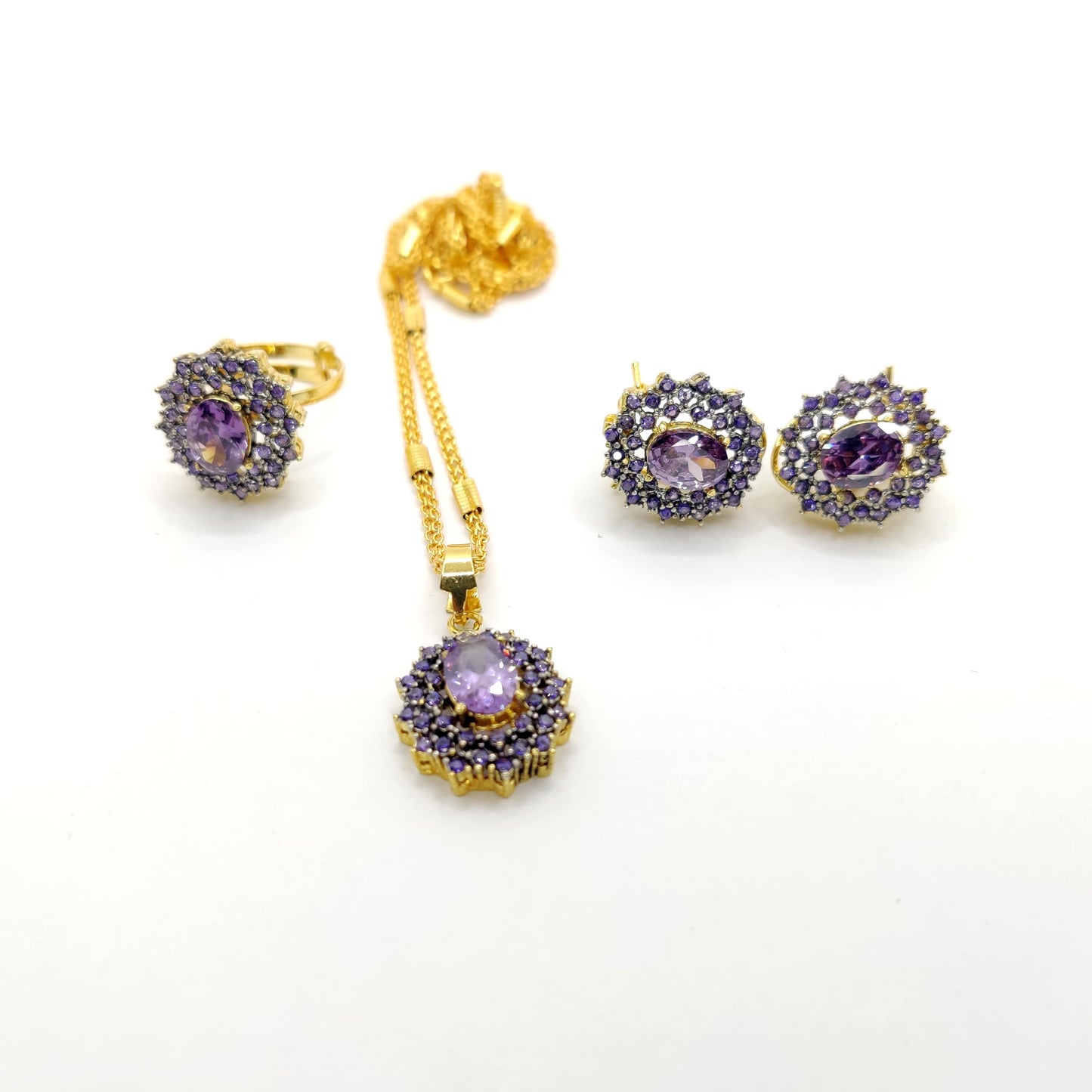 Elegance Combo Set β 3-Piece Handmade Jewelry Set with Ring, Earrings & Locket for Women