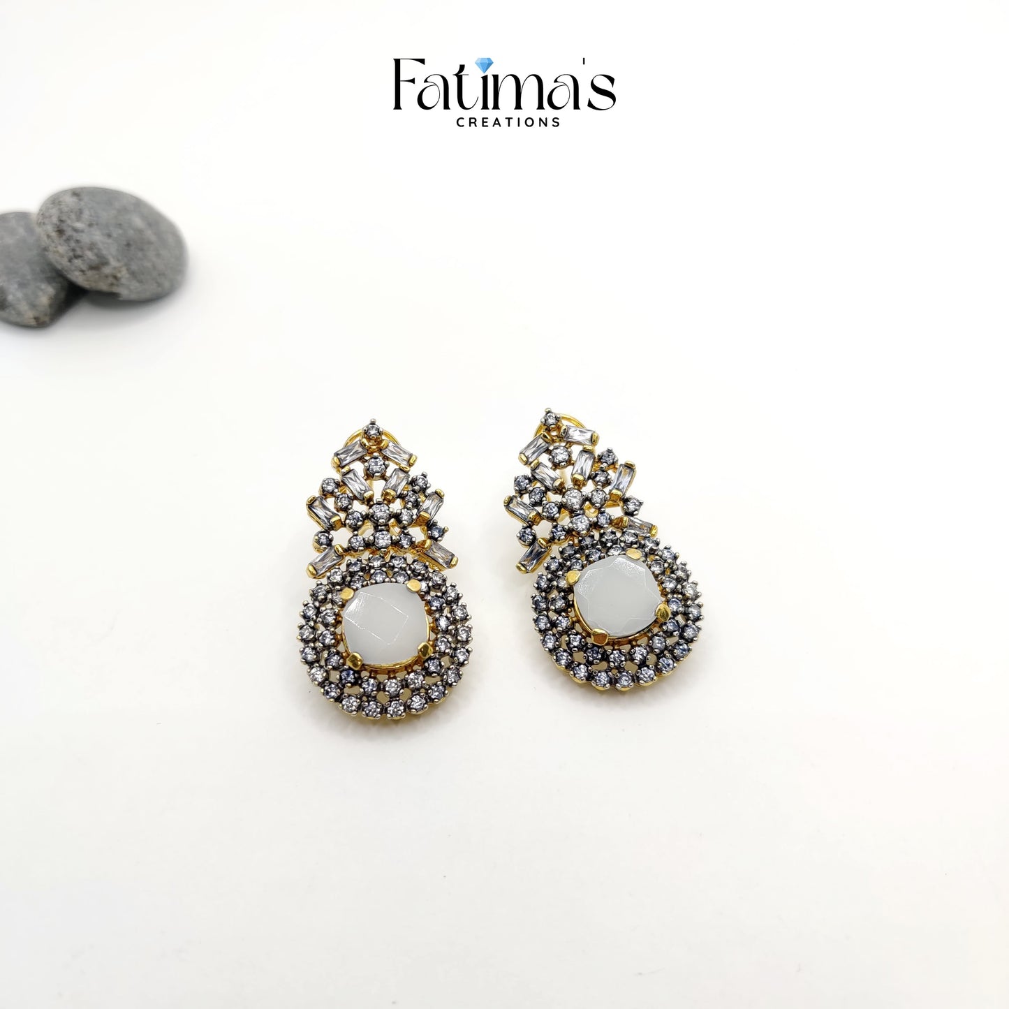 Radiant Dream Studs β Handcrafted Drop-Style Stone Earrings for Women | Elegant Party & Festive Jewelry