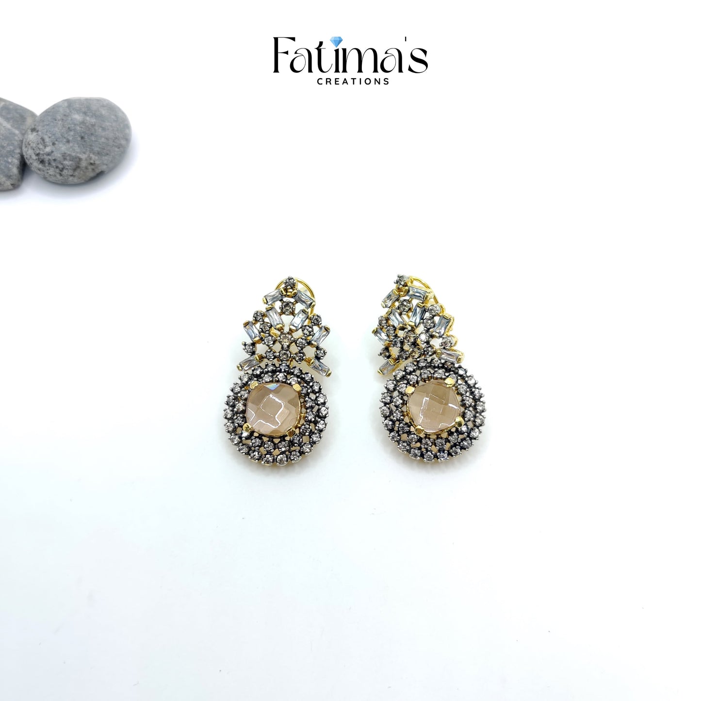 Radiant Dream Studs β Handcrafted Drop-Style Stone Earrings for Women | Elegant Party & Festive Jewelry