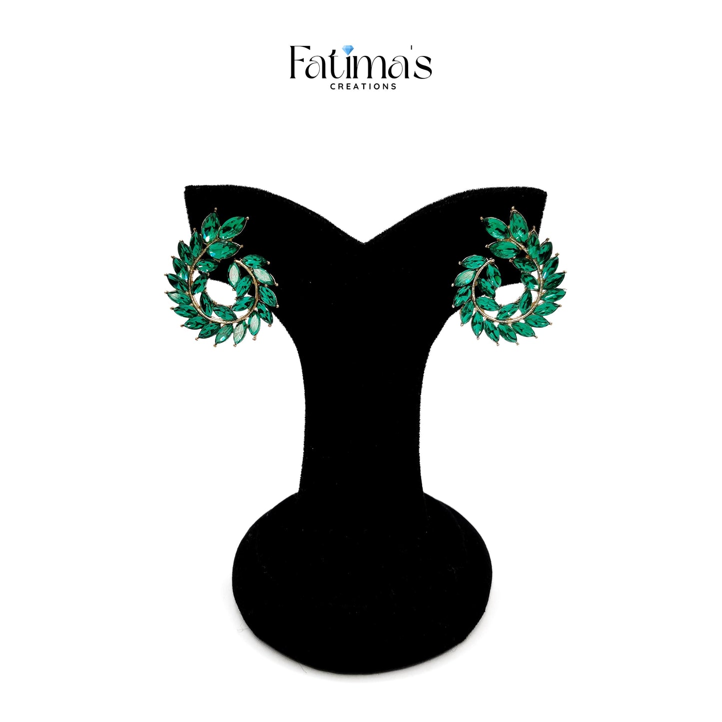 Glamorous Aura Stud Earrings – Elegant Spiral Leaf Design | Handmade Fashion Jewelry for Women