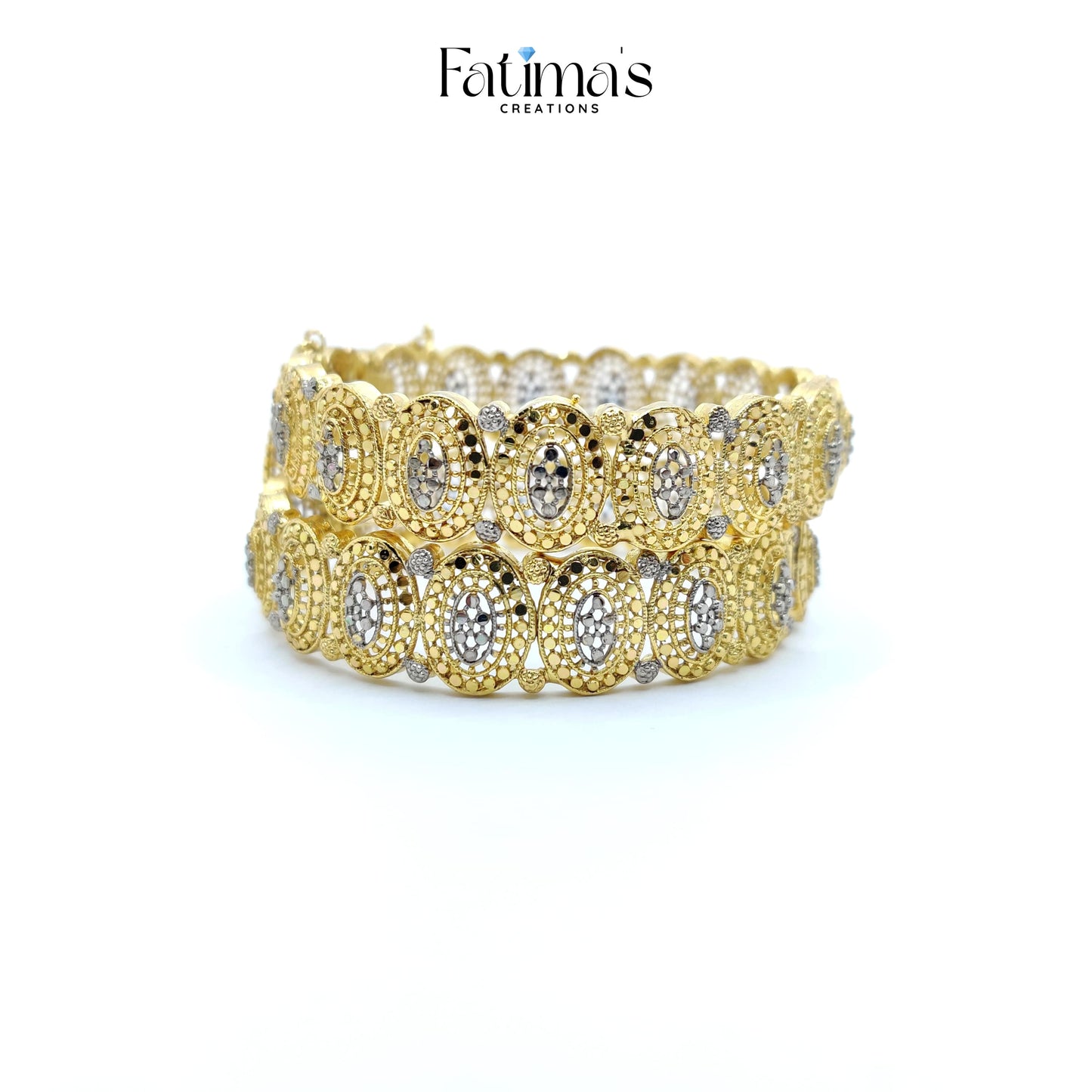 Zeenat Ovals – Elegant Two-Tone Bangles by Fatima’s Creations