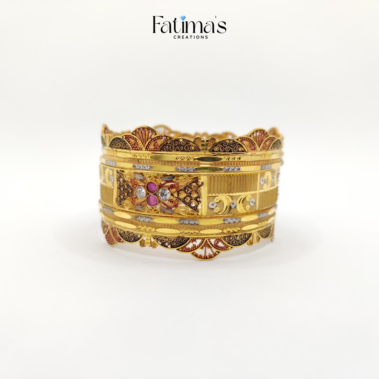 Gold Plated RP Bangles Set – Traditional Pakistani Artificial Jewellery