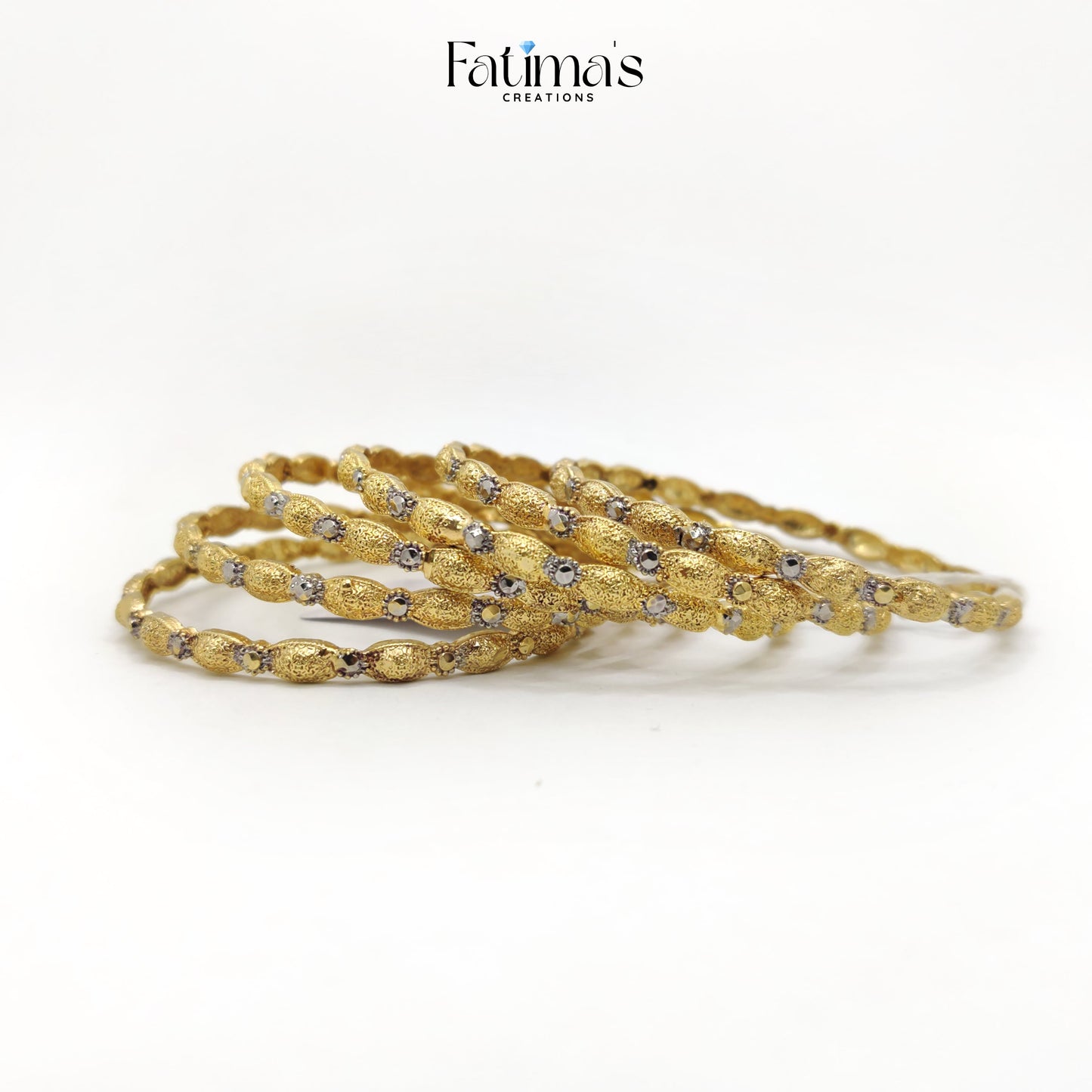 Golden Glow Bangles – Stone Studded Artificial Gold Bangles for Weddings & Festive Wear