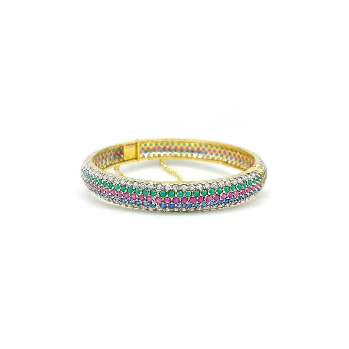 Royal Radiance Stone Karra – Premium Multi-Color Bangle for Festive & Bridal Wear