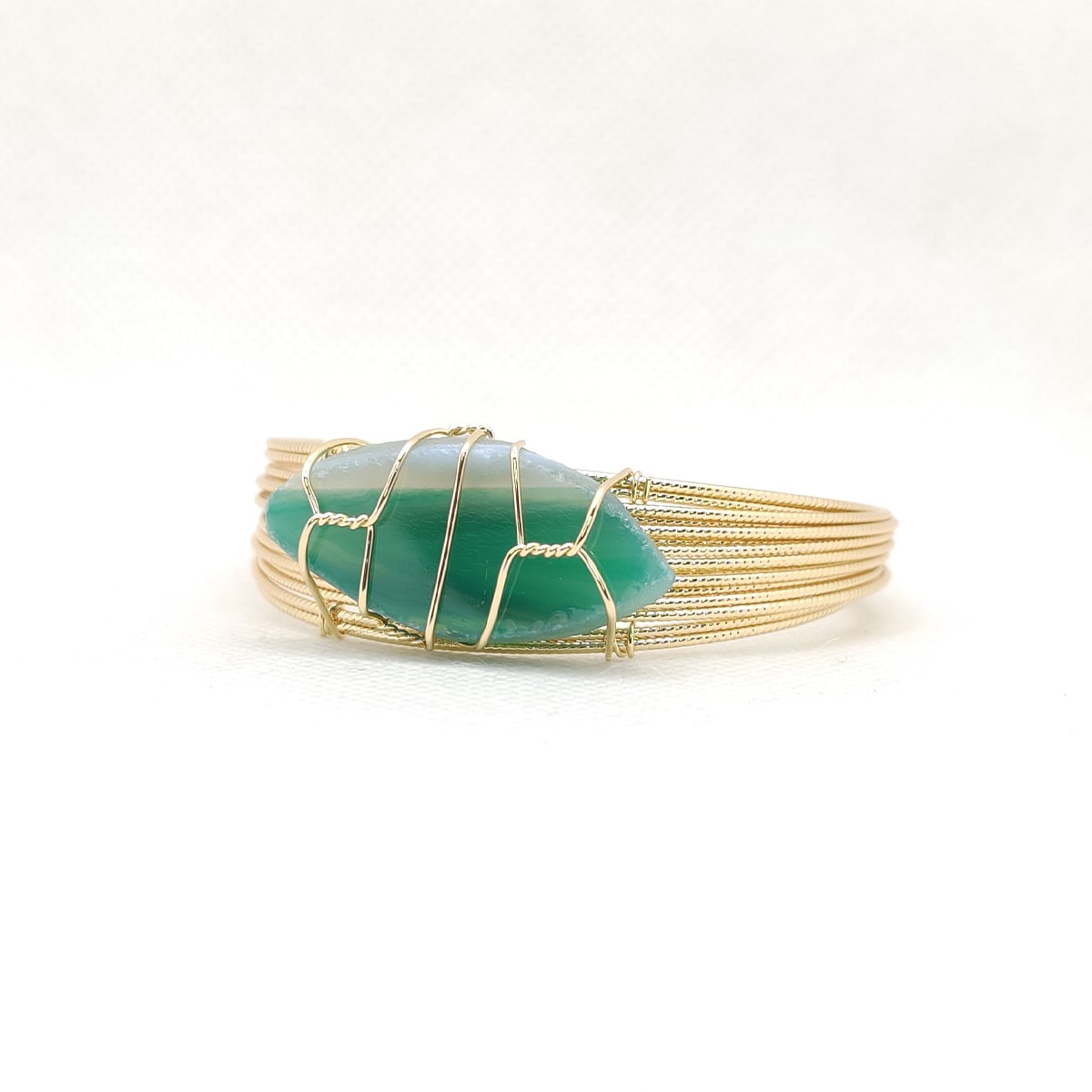 Natural Stone Charm Karra – Handcrafted Statement Bangle with Real Gemstone