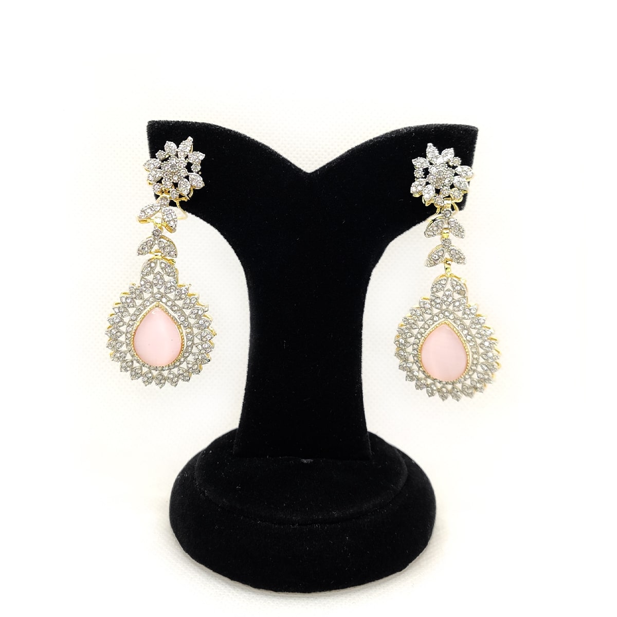 Royal Zirqon Earrings – Emerald Green Teardrop Earrings with Zirkon Detailing by Fatima’s Creations