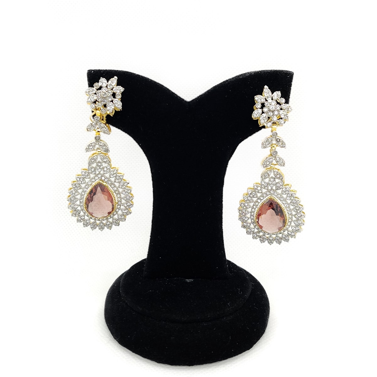 Royal Zirqon Earrings – Emerald Green Teardrop Earrings with Zirkon Detailing by Fatima’s Creations
