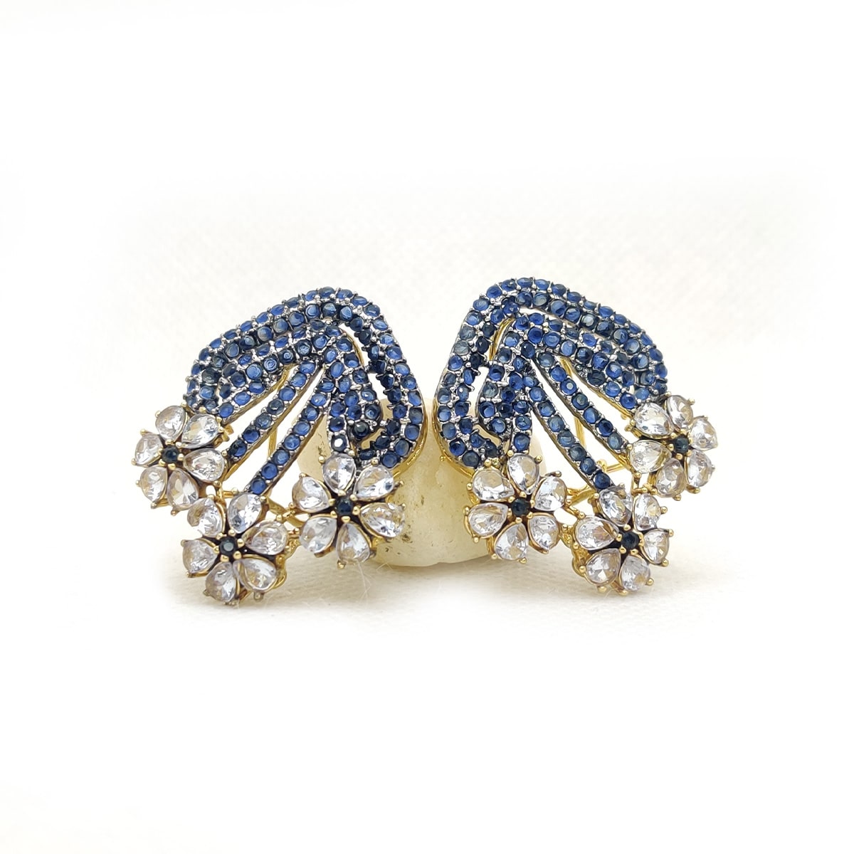 Blooming Grace Studs β Elegant Handmade Floral Earrings for Formal & Festive Wear