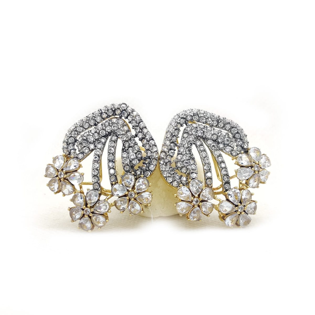 Blooming Grace Studs β Elegant Handmade Floral Earrings for Formal & Festive Wear