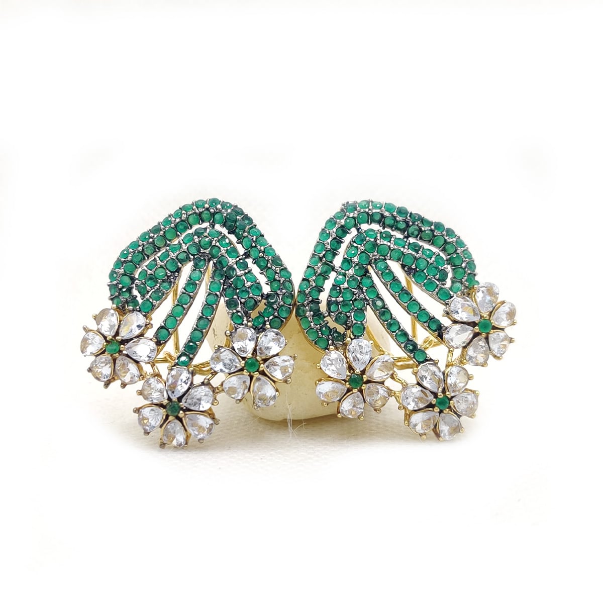 Blooming Grace Studs β Elegant Handmade Floral Earrings for Formal & Festive Wear