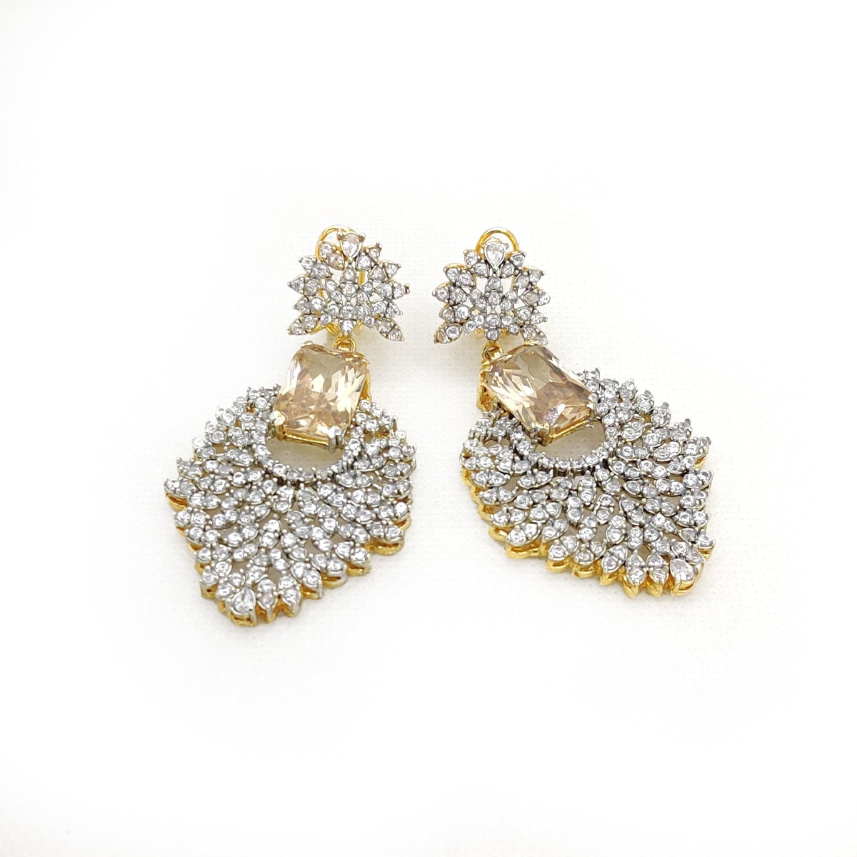 💎 Zirqon Earrings – Purple Amethyst Stone Earrings with Zircon Detailing by Fatima’s Creations