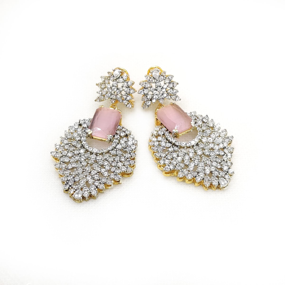 💎 Zirqon Earrings – Purple Amethyst Stone Earrings with Zircon Detailing by Fatima’s Creations