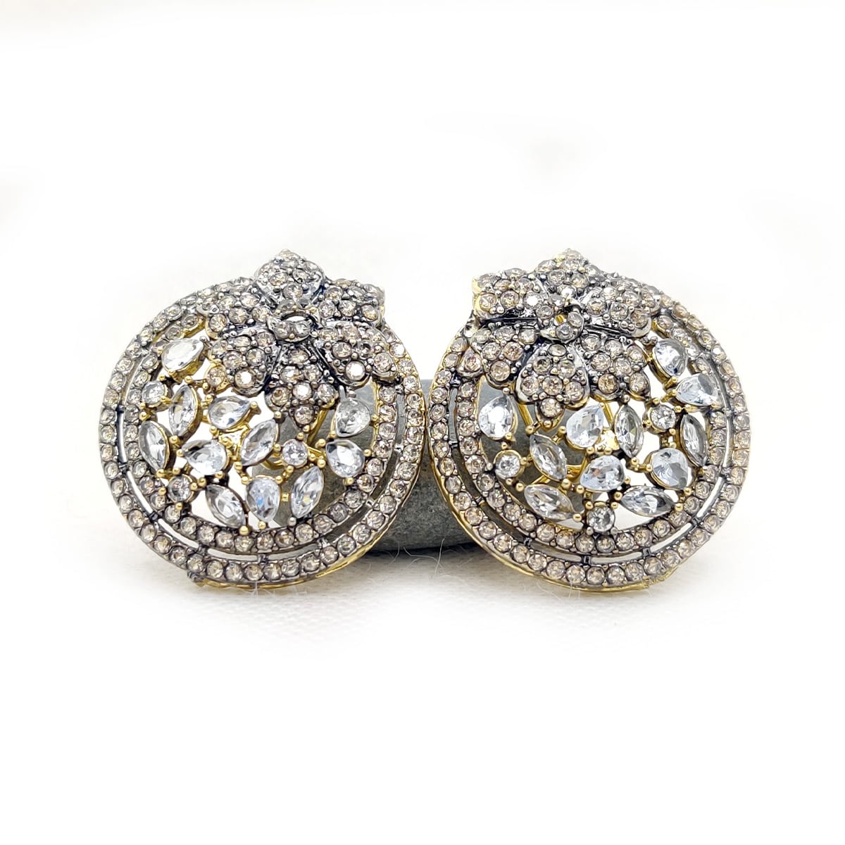 Ornate Cluster Studs β Multicolor Stone Stud Earrings for Women | Traditional Handmade Jewelry