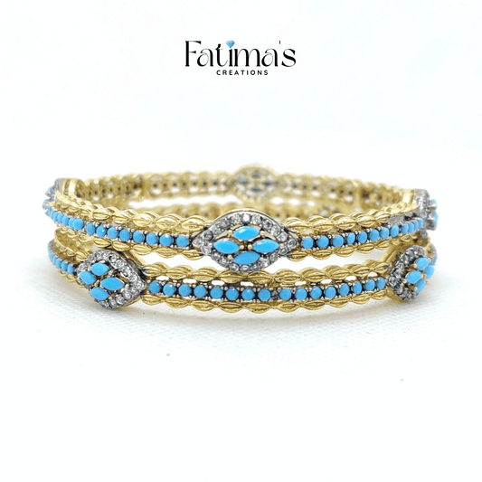 Oxidized Charm Bangles – A Symphony of Blue Elegance