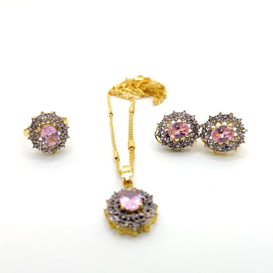 Elegance Combo Set – 3-Piece Handmade Jewelry Set with Ring, Earrings &amp; Locket for Women