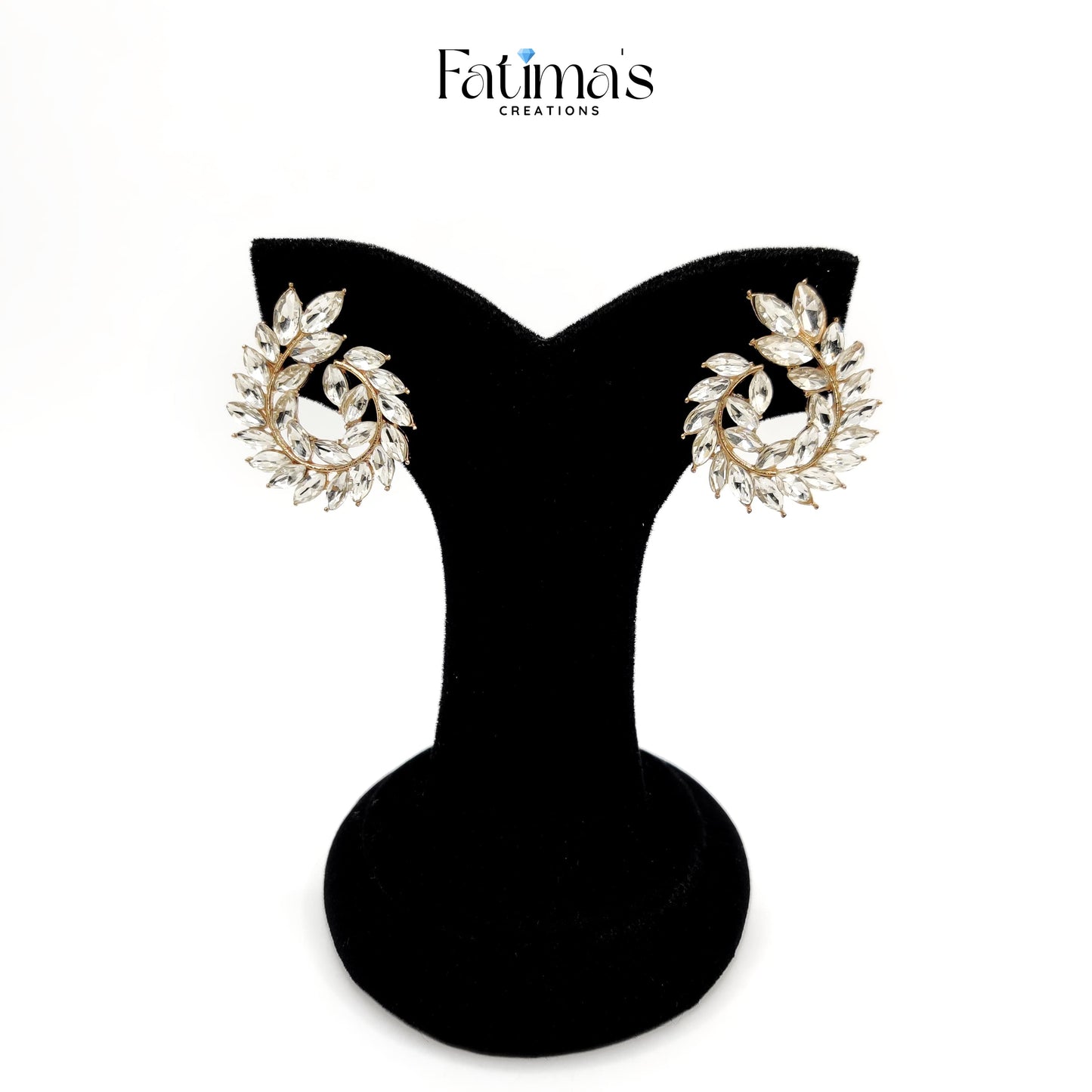 Glamorous Aura Stud Earrings – Elegant Spiral Leaf Design | Handmade Fashion Jewelry for Women