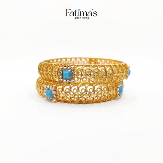 Serene Shine Gold Plated Karray – Traditional Red Stone Bangles for Wedding & Festive Wear | Handmade Pakistani Jewelry