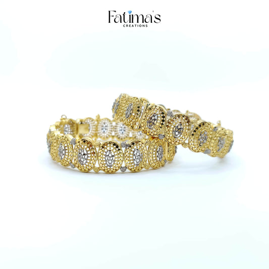 Zeenat Ovals – Elegant Two-Tone Bangles by Fatima’s Creations