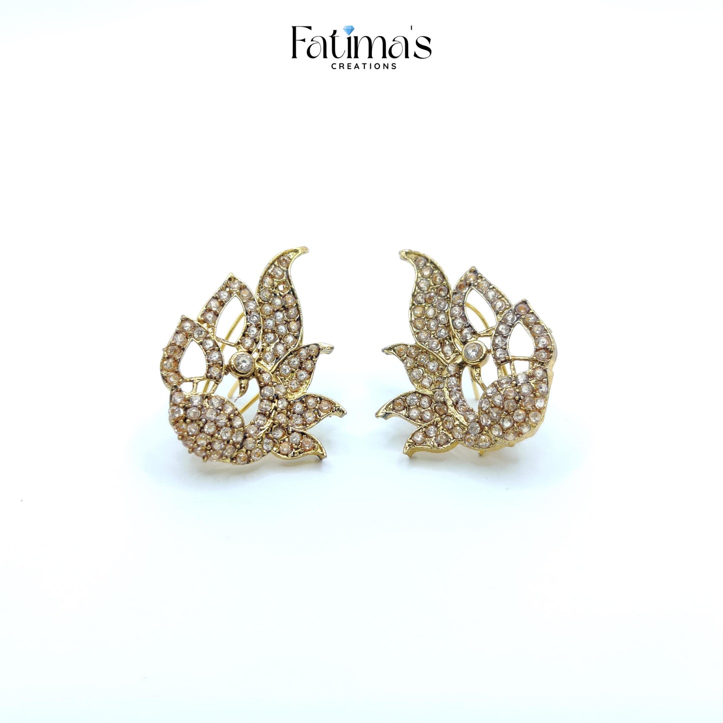 Spark Flame Stud Earrings – Fire-Inspired Studs with Shimmering Detail | Bold Statement Jewelry for Women