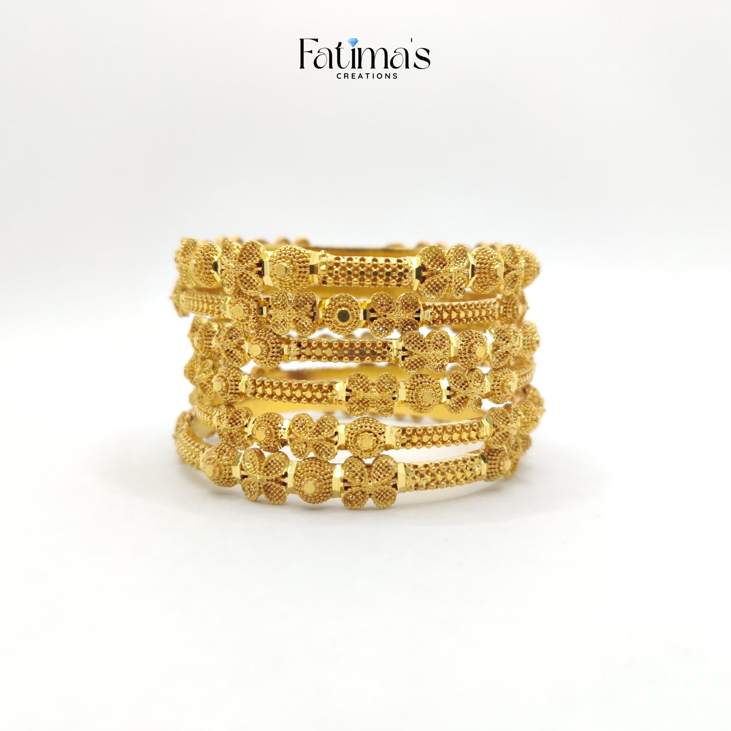 Golden Blooms Bangles – Floral Gold Plated Artificial Bangles for Bridal &amp; Festive Wear