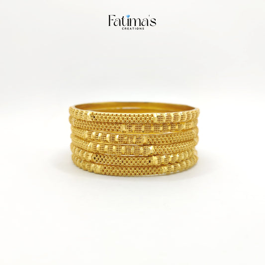 Textured Glow Bangles – Elegant Gold Bangles for Traditional &amp; Daily Wear