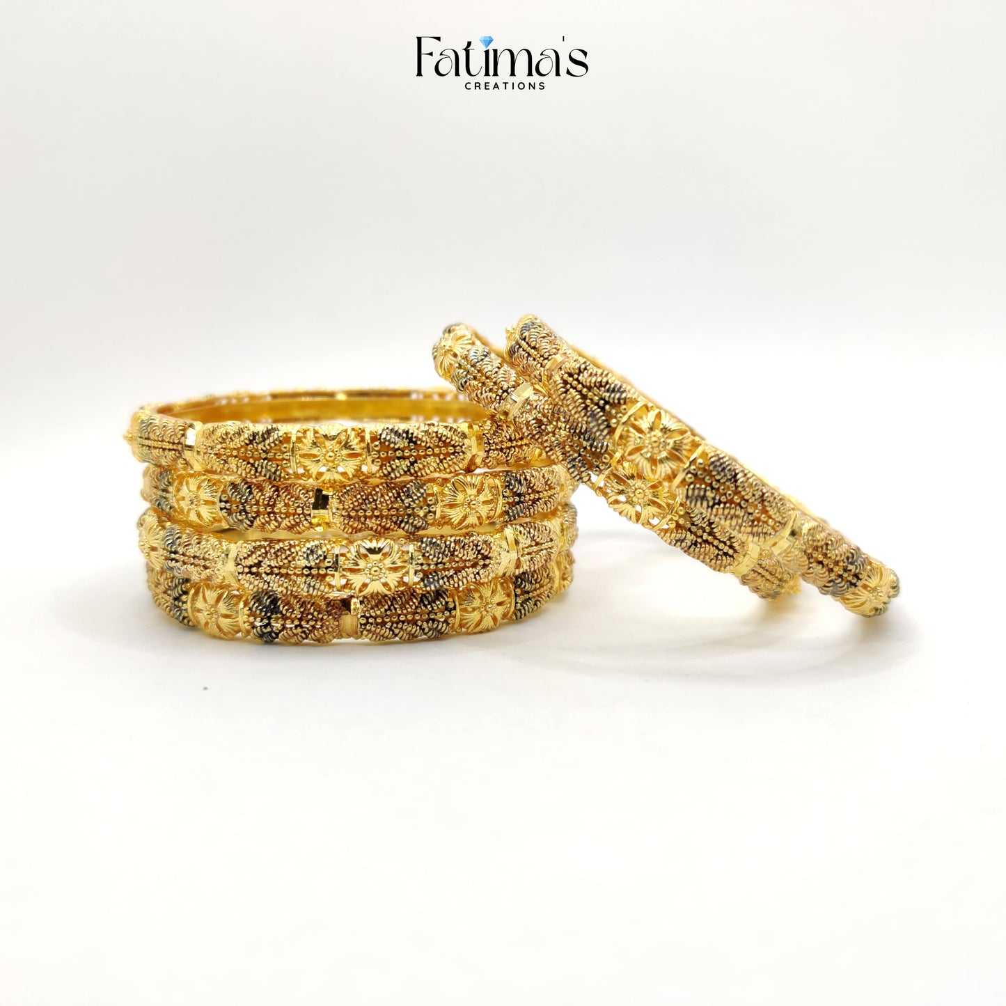 Royal Charm Bangles – Gold Plated Traditional Bangles with Intricate Detailing