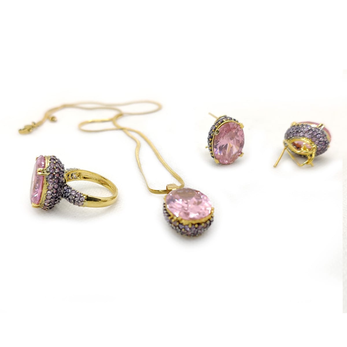 Jarao Stone Combo Jewelry Set – Elegant 3-Piece Handmade Set with Ring, Earrings &amp; Locket