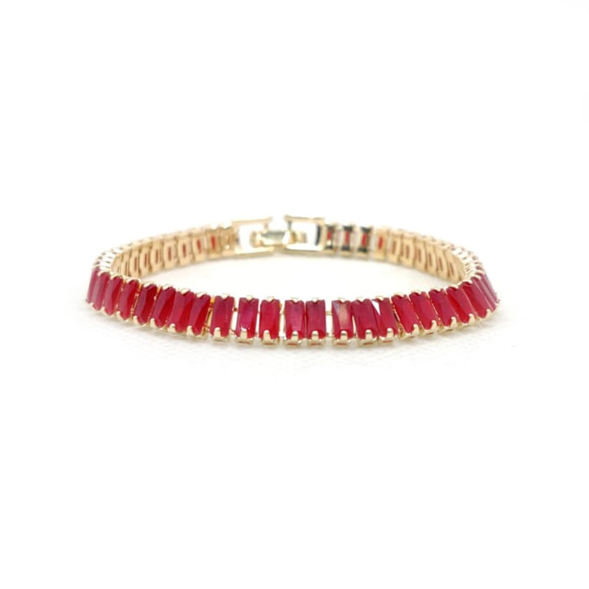 Elegant Tennis Bracelet – Minimalist Gold Plated Stone Bracelet for Women | Daily Wear &amp; Party Jewelry