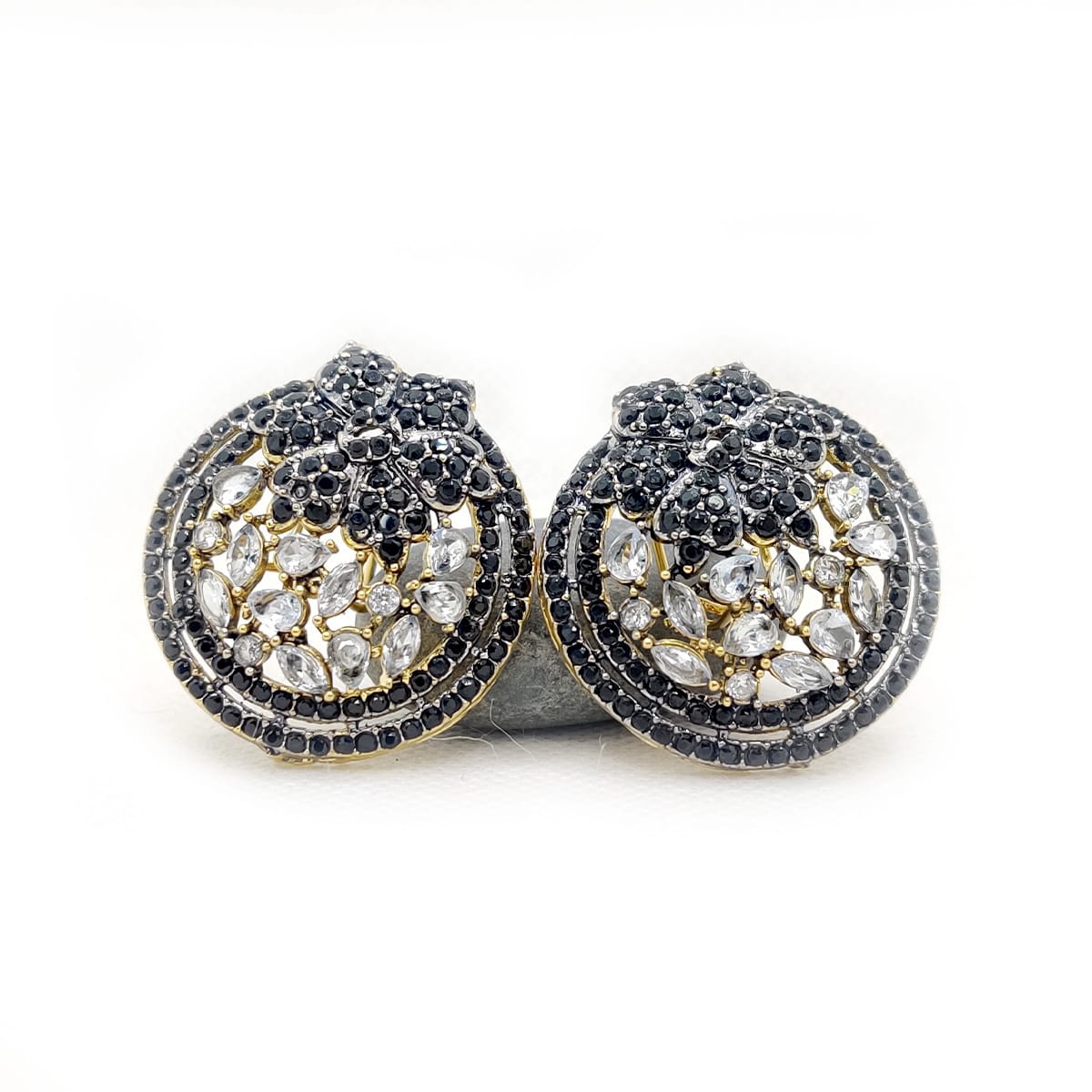 Ornate Cluster Studs – Multicolor Stone Stud Earrings for Women | Traditional Handmade Jewelry