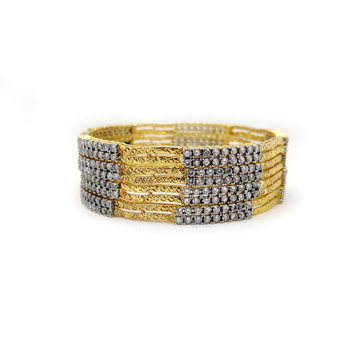 Ruby Gleam Bangles – Gold Plated Traditional Bangles with Deep Red Detailing