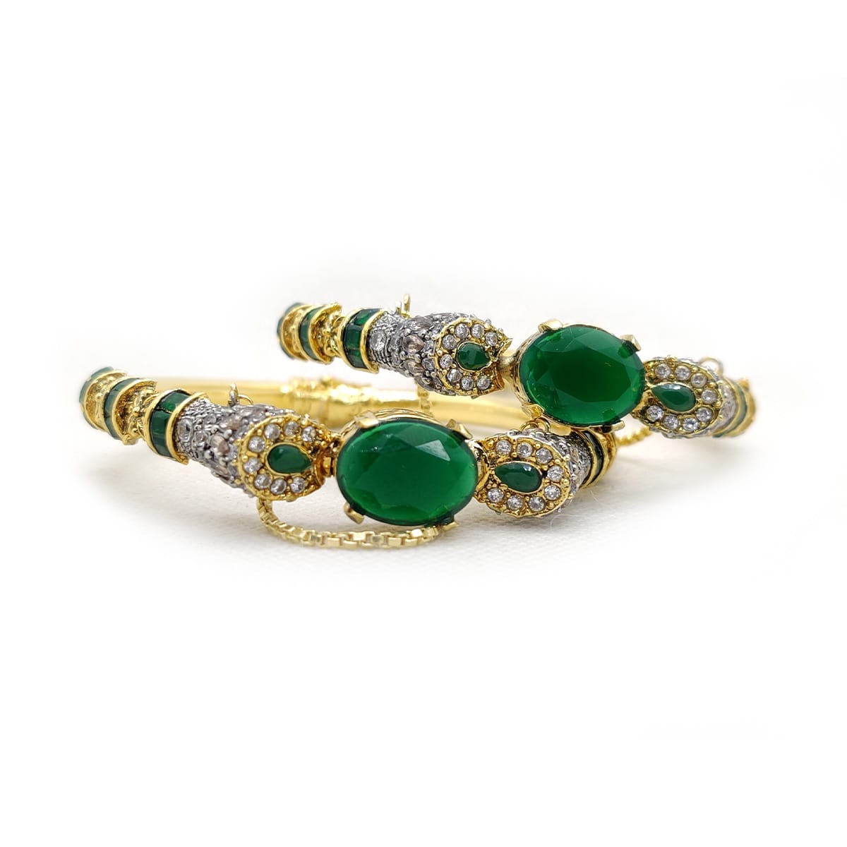 Luxury Gold-Plated Regal Elegance Karray with Champagne Stone – Traditional Pakistani Handmade Bangles for Bridal & Festive Wear