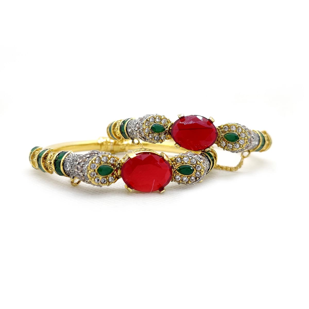 Luxury Gold-Plated Regal Elegance Karray with Champagne Stone – Traditional Pakistani Handmade Bangles for Bridal & Festive Wear