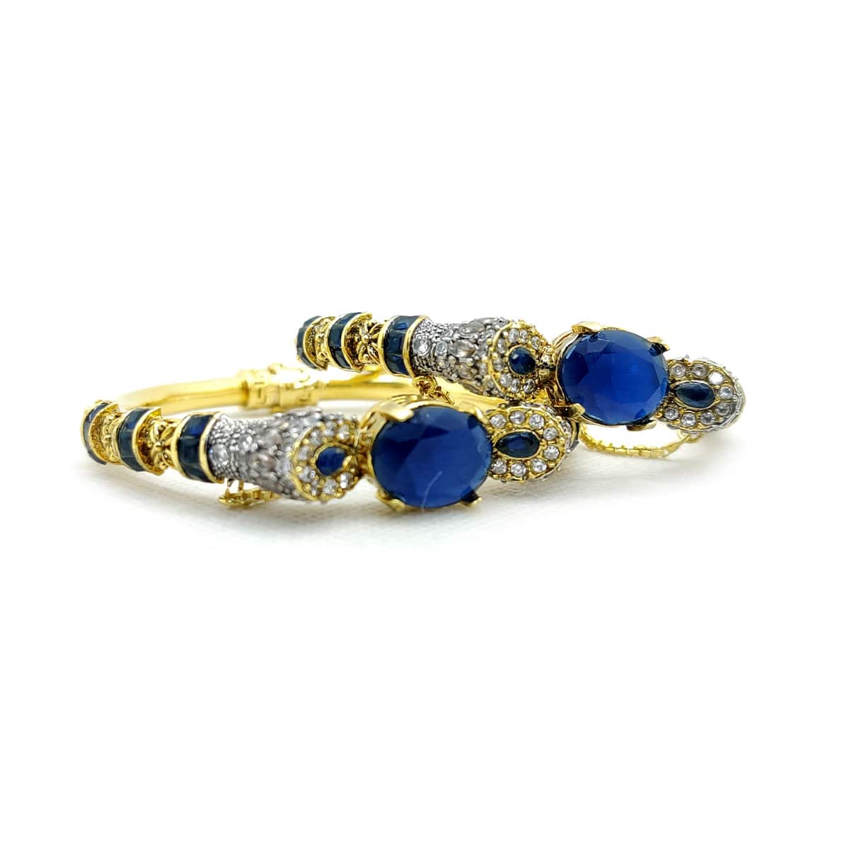 Luxury Gold-Plated Regal Elegance Karray with Champagne Stone – Traditional Pakistani Handmade Bangles for Bridal & Festive Wear