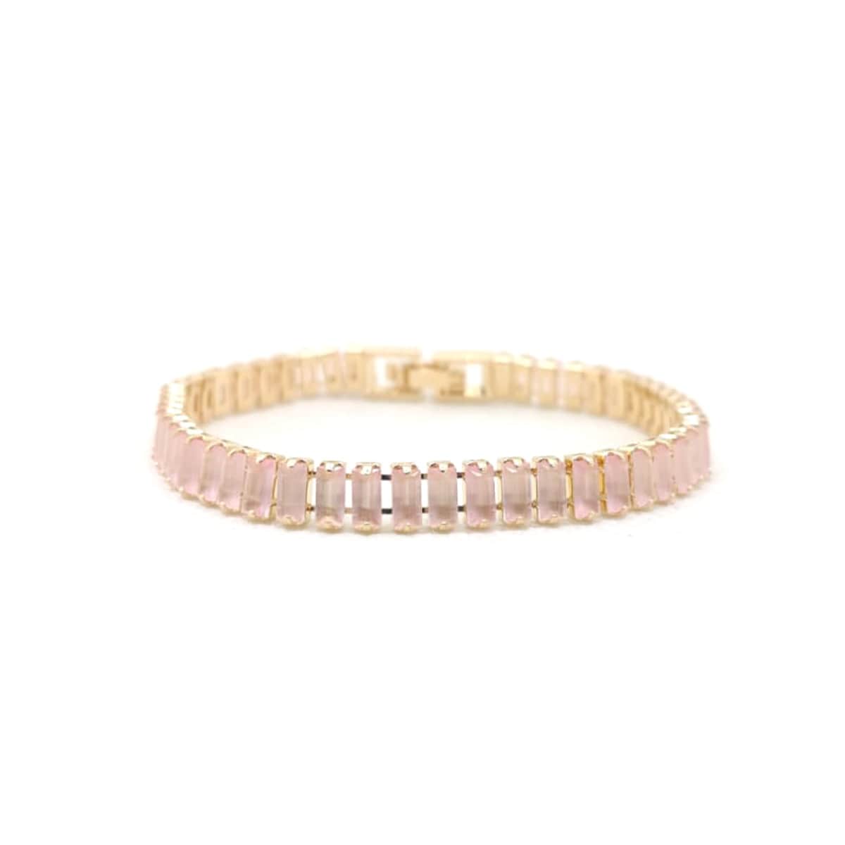 Elegant Tennis Bracelet – Minimalist Gold Plated Stone Bracelet for Women | Daily Wear &amp; Party Jewelry