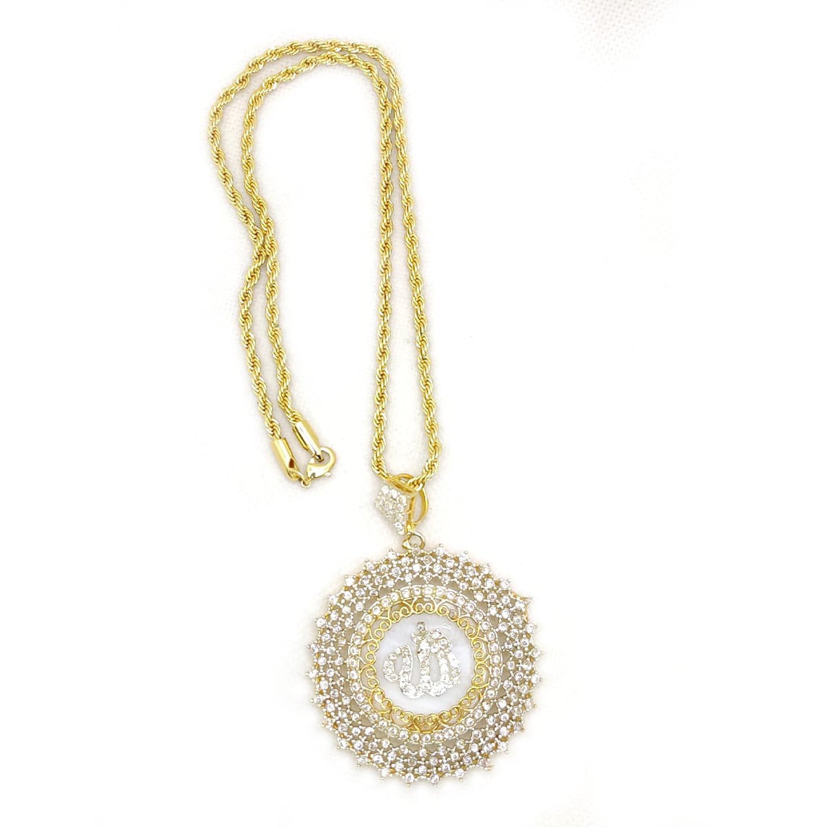 Elegant Zircon-Encrusted ALLAH Locket – Islamic Jewelry for Women | Fatima’s Creations