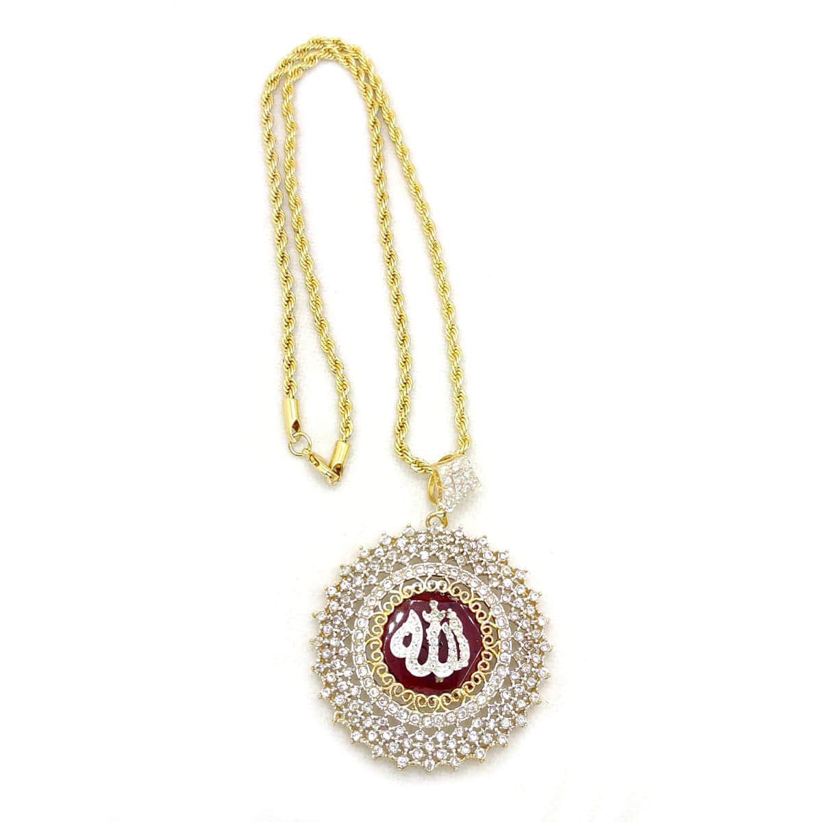 Elegant Zircon-Encrusted ALLAH Locket – Islamic Jewelry for Women | Fatima’s Creations
